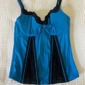 Blue and Black Lace Camisole